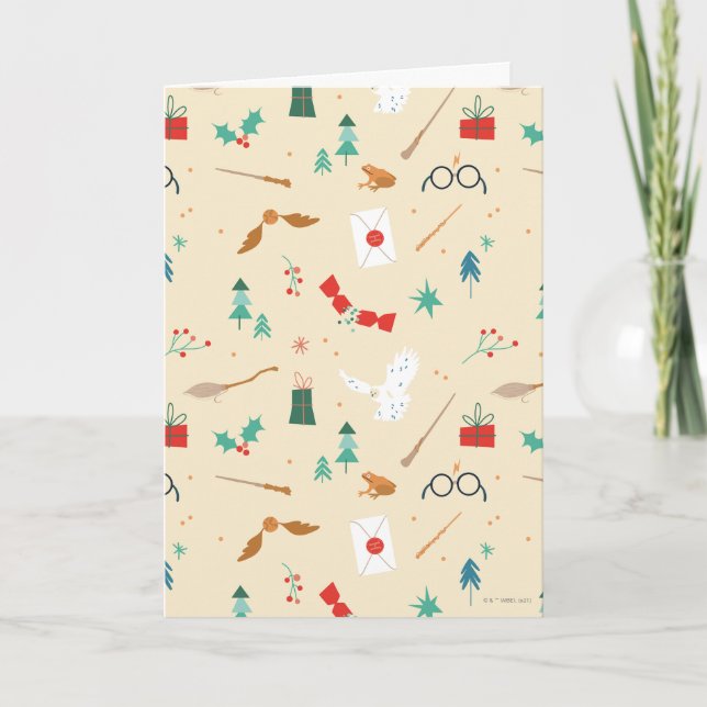 Cartão De Festividades Padrão de Ícone de Feriado do Harry Potter (Frente)