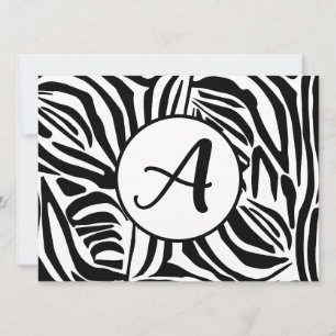 Cartão De Festividades Padrão de Impressão de Zebra Preto e Branco Ousado