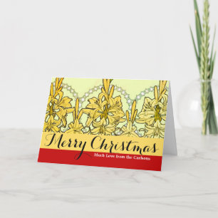 Cartão De Festividades Padrão de Lírio Art Nouveau de Alphonse Mucha Anti