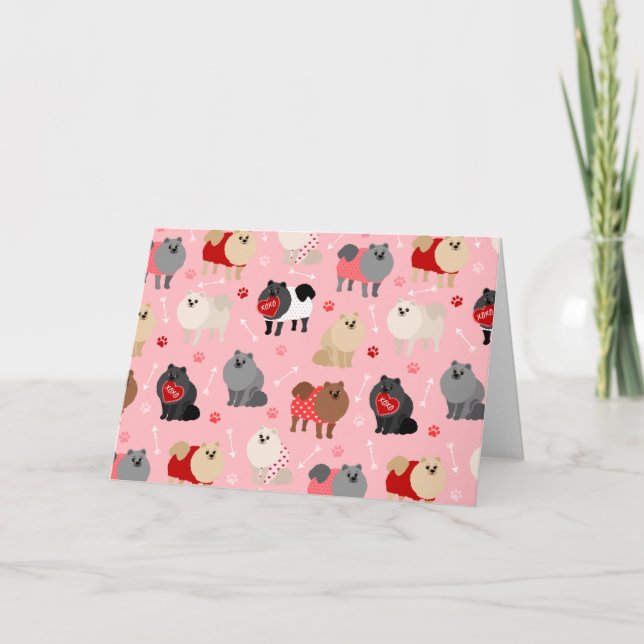 Cartão De Festividades Padrão de Namorados da Pomerânia (Frente)