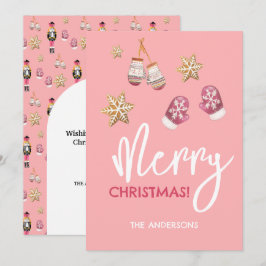 Cartão De Festividades Padrão de Natal Moderno Pastel