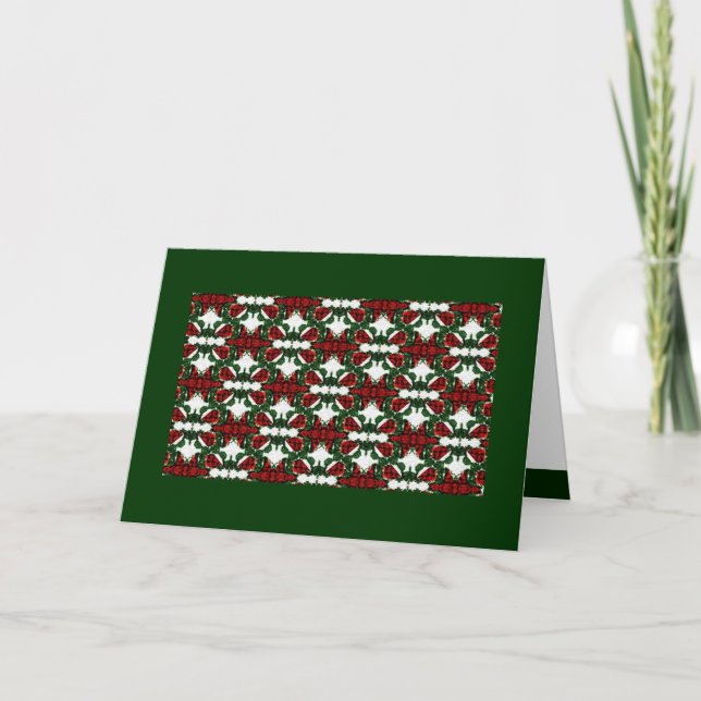 Cartão De Festividades Padrão de Natal Presente (Frente)