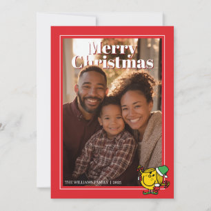Cartão De Festividades Padrão de Natal Vermelho da Pequena Senhorita Suns
