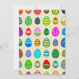 Cartão De Festividades Padrão de ovo de Páscoa colorido e bonito