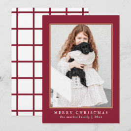 Cartão De Festividades Padrão de Verificação Vermelho Clássico Foto de Na