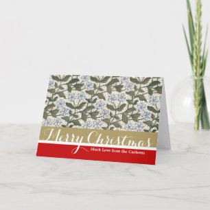 Cartão De Festividades Padrão de Vinca do Periwinkle da Flor Azul