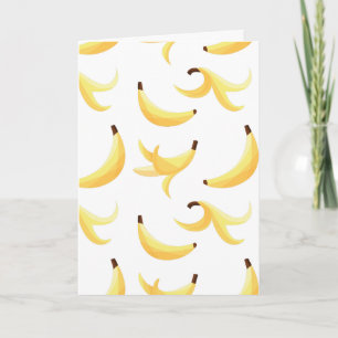 Cartão De Festividades Padrão Engraçado de Banana Amarela Retro para Fest