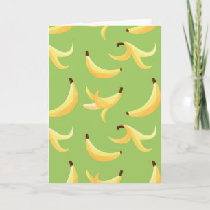 Cartão De Festividades Padrão Engraçado de Banana Amarela Retro para Fest