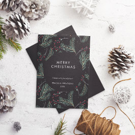 Cartão De Festividades Padrão Mínimo Moderno de Pino Natal Corporativo