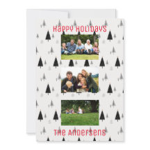 Padrão Moderno de Árvore de Natal Preto e Branco