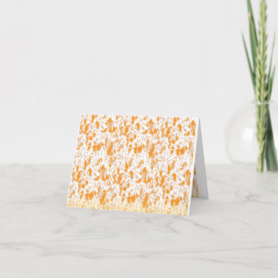 Cartão De Festividades Padrão têxtil com laranja vibrante e dourado