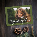 Cartão De Festividades Padrão Tribal de Fotografia do Cheio Moderno de Fe<br><div class="desc">Uma simples borda com uma foto de solteiro e um mínimo de design faz disso uma escolha de excelente para um Cartões de foto de Natal de tendências. Um moderno roteiro calítico em branco sobre a foto é incluído junto com uma fonte simples para adicionar seu nome de família. Faça...</div>