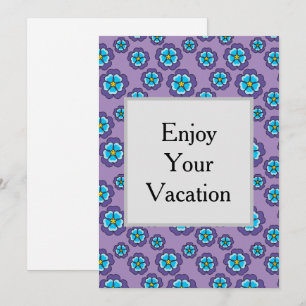 Cartão De Festividades Padrão Violet Blue Flowers Personalizar