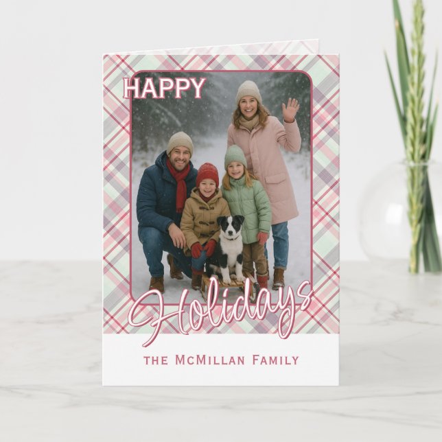 Cartão De Festividades Padrão Xadrez Rústico Elegante e Sofisticado (Frente)