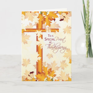 Cartão De Festividades Padre Feliz Ação de Graças, Católico