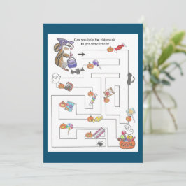 Cartão De Festividades Página de Coloração Maze de Atividade Diversão par