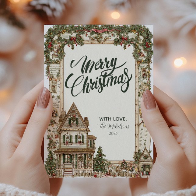 Cartão De Festividades Página inicial de feriado nostálgico (Criador carregado)