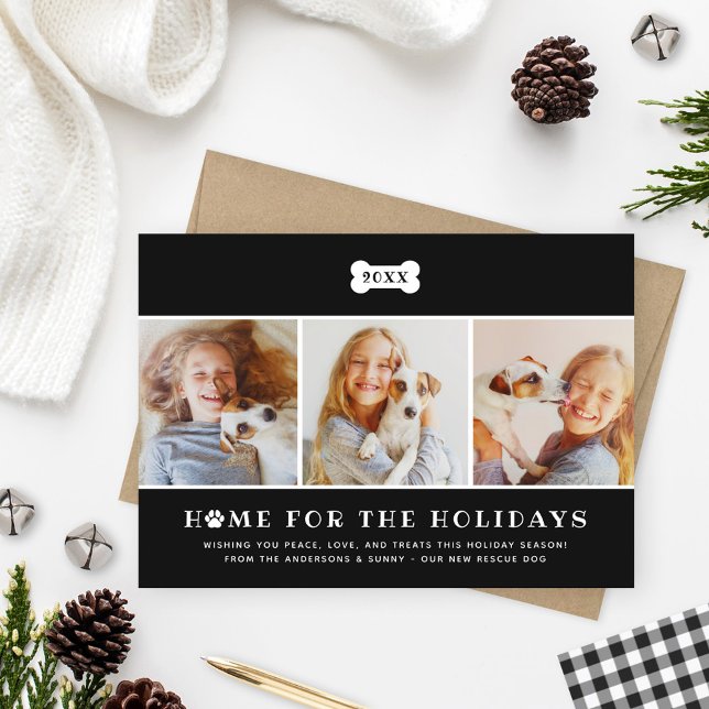 Cartão De Festividades Página inicial para fotos de cães Xadrezes negros  (Criador carregado)