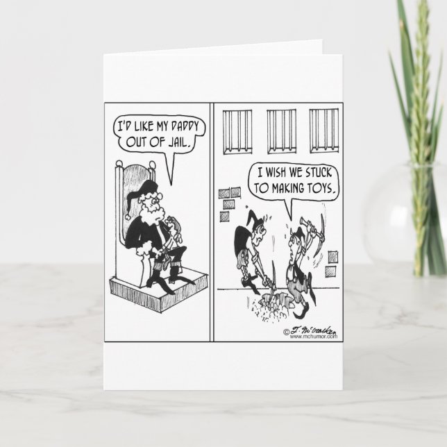 Cartão De Festividades Pai da ruptura da ajuda dos duendes do papai noel (Frente)