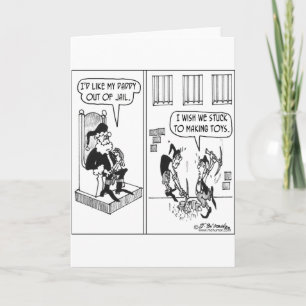 Cartão De Festividades Pai da ruptura da ajuda dos duendes do papai noel