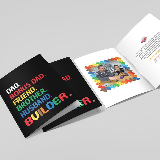 Cartão De Festividades Pai de Bônus do dia de os pais, Stepdad, Construto (Criador carregado)