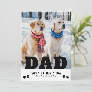 Cartão De Festividades Pai de Cachorro Feliz Dia dos Pais Impressão de Pa