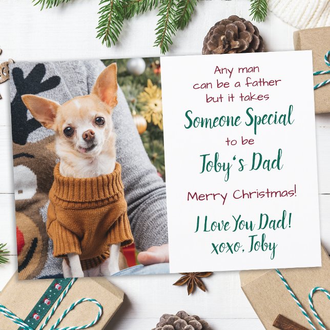 Cartão De Festividades Pai de Cães Foto de Pet Personalizada Feliz Natal (Criador carregado)