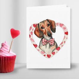 Cartão De Festividades Pai/Mãe de Dachshund Ama Água Personalizado Aquare