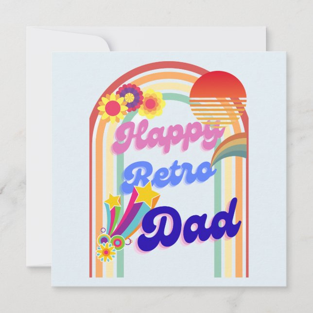 Cartão De Festividades Pai Retro Feliz (Frente)