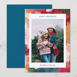 Cartão De Festividades Painterly Palette Abstract Holiday