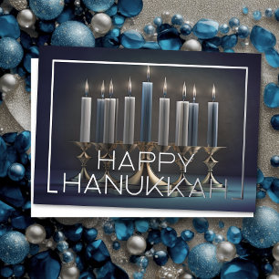 Cartão De Festividades Painting Menorah Happy Hanukkah
