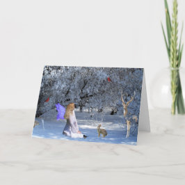 Cartão De Festividades País das fadas do solstício de inverno com os