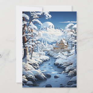 Cartão De Festividades País de Paisagem de Inverno Árvores de Neve Foto d