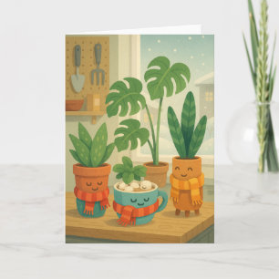 Cartão De Festividades Pais de Plantas de Férias