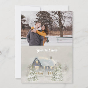 Cartão De Festividades Pais de Solstício de Inverno de Cabina de Natal Ru