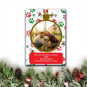 Cartão De Festividades Pais Natal Novos Pais de Cachorro Personalizar Fot