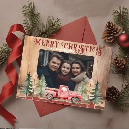 Cartão De Festividades País Russo do Caminhão Vermelho Vintage