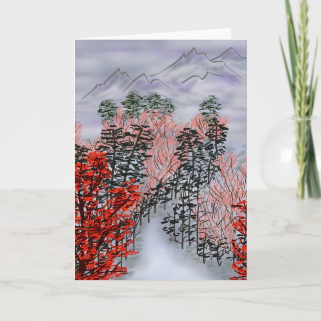 Cartão De Festividades Paisagem chinesa (Frente)