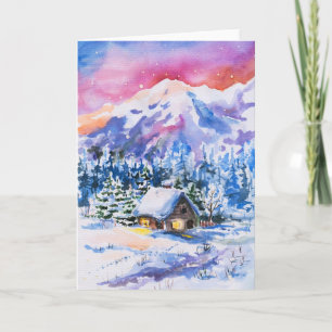 Cartão De Festividades Paisagem de inverno