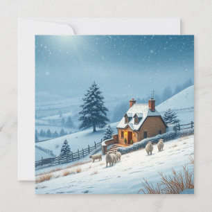 Cartão De Festividades Paisagem de inverno britânica 