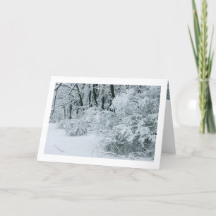 Cartão De Festividades Paisagem de Inverno - Folhagem coberta de neve