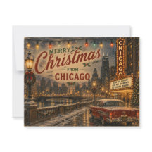 Paisagem de Natal de Chicago no Céu Férias Correio