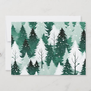 Cartão De Festividades Paisagem de Neve Evergreen Trees Feliz Natal