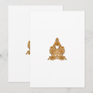 Cartão De Festividades Paisley Floral Art - Decor Laranja Boho