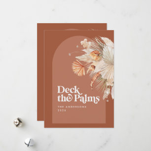 Cartão De Festividades Pálamo botânico seco moderno Ho Natal Ho