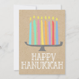 Cartão De Festividades Palavra de brinde a Hanukkah menorah