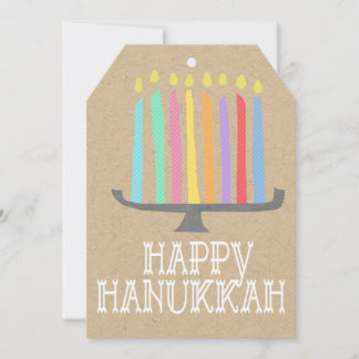 Cartão De Festividades Palavra de brinde a Hanukkah menorah