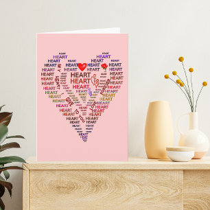 Cartão De Festividades Palavras de coração