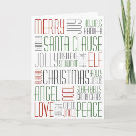 Cartão De Festividades Palavras do Natal - Holidayzfordayz