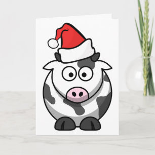Cartão De Festividades Palavras Personalizadas da feliz Moo Christmas Cow